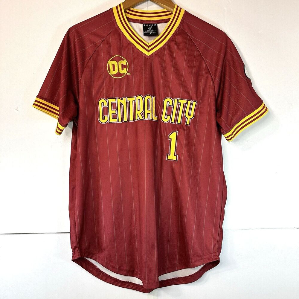 BoxLunch DC Comics Jersey -The Flash- Men's size Small Red Central City Baseball